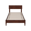 Aria Twin Solid Wood Modern Low Profile Platform Bed in Walnut