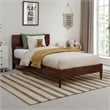 Aria Twin Solid Wood Modern Low Profile Platform Bed in Walnut