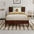 Aria Twin Solid Wood Modern Low Profile Platform Bed in Walnut