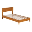 Aria Twin Solid Wood Modern Low Profile Platform Bed in Light Toffee
