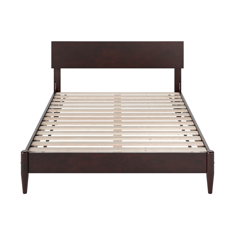 Aria Full Solid Wood Modern Low Profile Platform Bed in Espresso