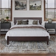 Aria Full Solid Wood Modern Low Profile Platform Bed in Espresso