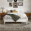 Aria Full Solid Wood Modern Low Profile Platform Bed in White
