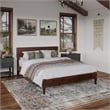 Aria Full Solid Wood Modern Low Profile Platform Bed in Walnut