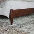 Aria Full Solid Wood Modern Low Profile Platform Bed in Walnut