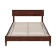 Aria Full Solid Wood Modern Low Profile Platform Bed in Walnut