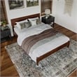 Aria Full Solid Wood Modern Low Profile Platform Bed in Walnut