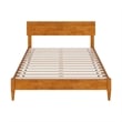 Aria Full Solid Wood Modern Low Profile Platform Bed in Light Toffee
