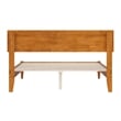 Aria Full Solid Wood Modern Low Profile Platform Bed in Light Toffee