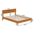 Aria Full Solid Wood Modern Low Profile Platform Bed in Light Toffee