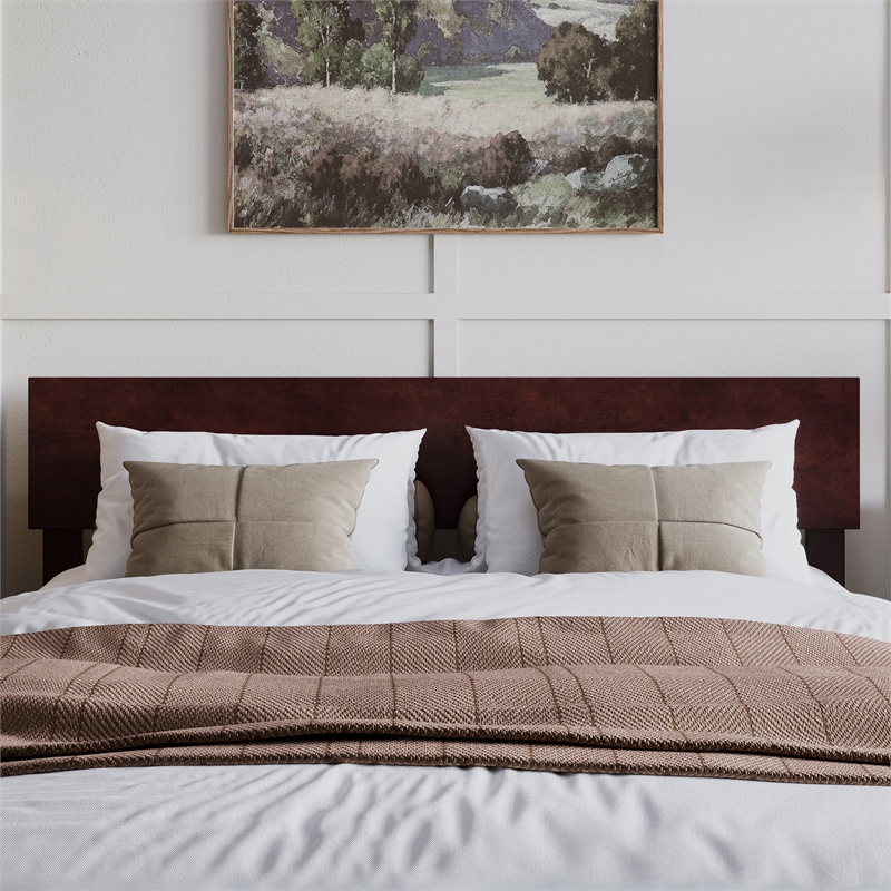 Aria Queen Solid Wood Modern Low Profile Platform Bed in Espresso
