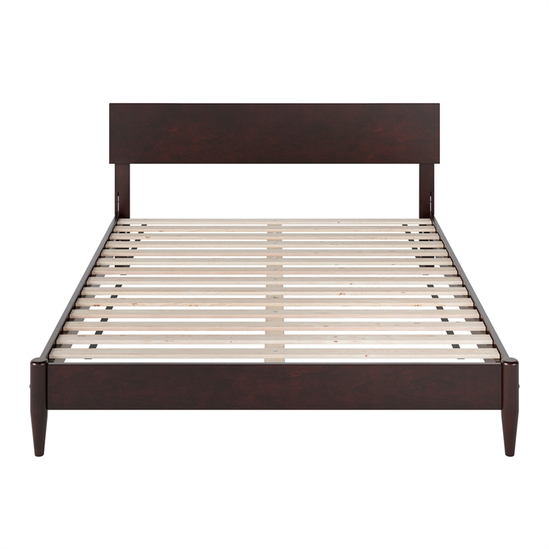 Aria Queen Solid Wood Modern Low Profile Platform Bed in Espresso