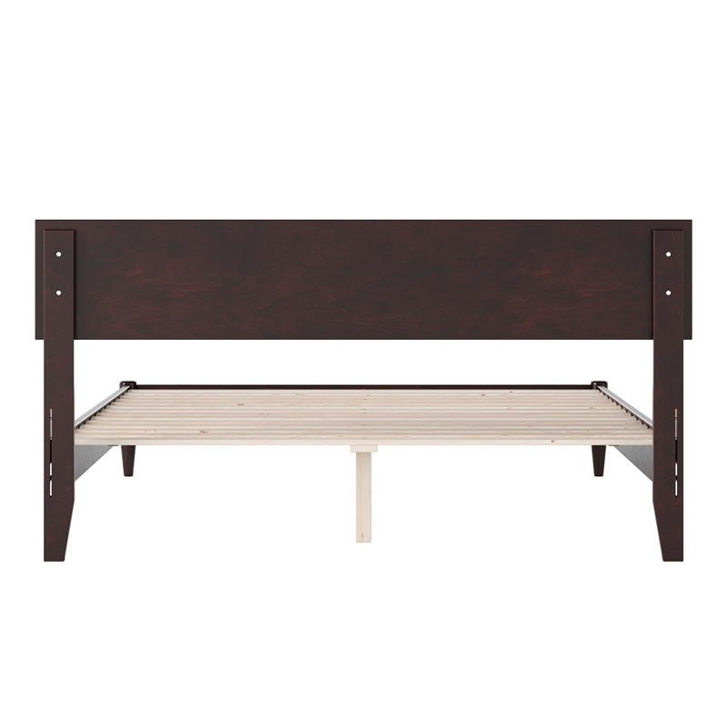 Aria Queen Solid Wood Modern Low Profile Platform Bed in Espresso