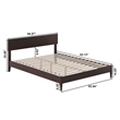 Aria Queen Solid Wood Modern Low Profile Platform Bed in Espresso