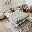 Aria Queen Solid Wood Modern Low Profile Platform Bed in White