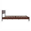 Aria Queen Solid Wood Modern Low Profile Platform Bed in Walnut