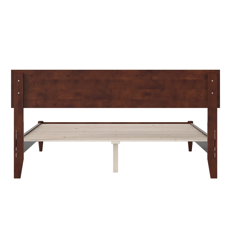 Aria Queen Solid Wood Modern Low Profile Platform Bed in Walnut