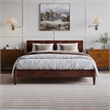 Aria Queen Solid Wood Modern Low Profile Platform Bed in Walnut