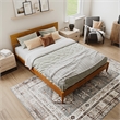Aria Queen Solid Wood Modern Low Profile Platform Bed in Light Toffee