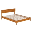 Aria Queen Solid Wood Modern Low Profile Platform Bed in Light Toffee