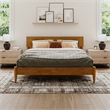 Aria Queen Solid Wood Modern Low Profile Platform Bed in Light Toffee