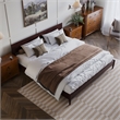 Aria King Solid Wood Modern Low Profile Platform Bed in Espresso