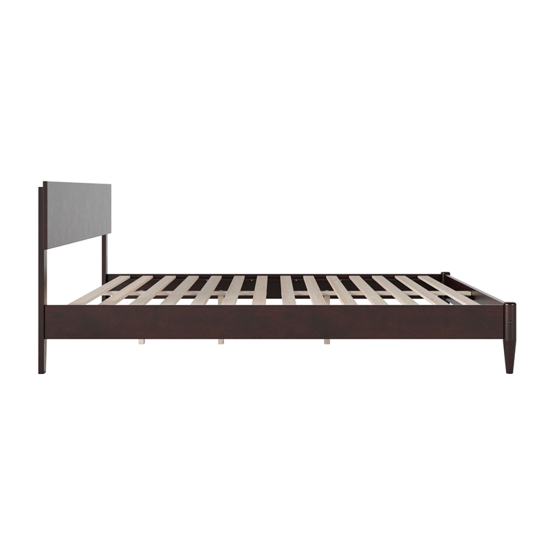 Aria King Solid Wood Modern Low Profile Platform Bed in Espresso