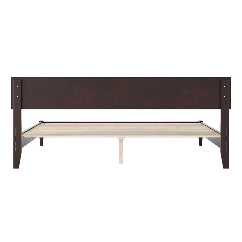 Aria King Solid Wood Modern Low Profile Platform Bed in Espresso