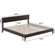 Aria King Solid Wood Modern Low Profile Platform Bed in Espresso