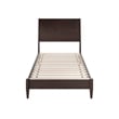 Valencia Twin Solid Wood Low Profile Sleigh Platform Bed in Espresso
