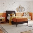 Valencia Twin Solid Wood Low Profile Sleigh Platform Bed in Espresso