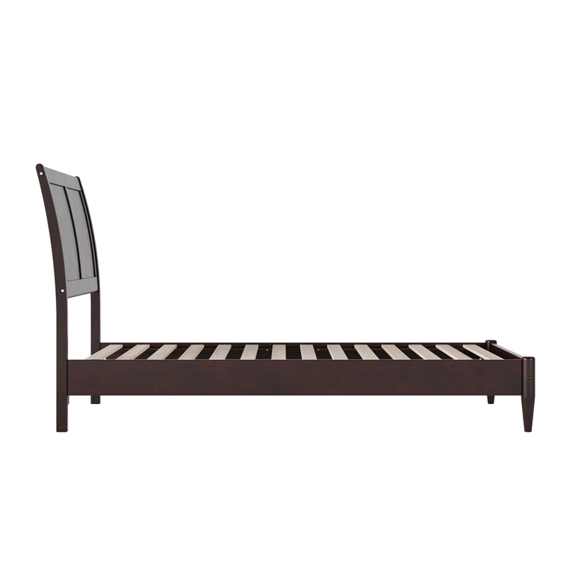 Valencia Twin Solid Wood Low Profile Sleigh Platform Bed in Espresso