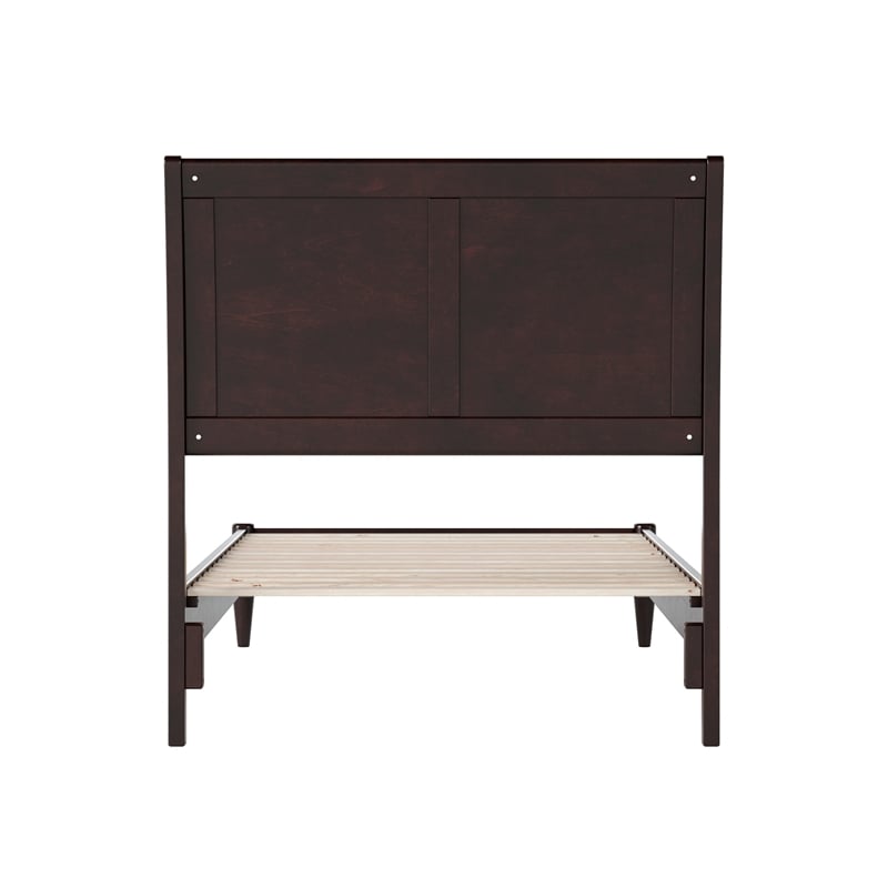 Valencia Twin Solid Wood Low Profile Sleigh Platform Bed in Espresso
