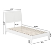Valencia Twin Solid Wood Low Profile Sleigh Platform Bed in White