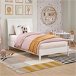 Valencia Twin Solid Wood Low Profile Sleigh Platform Bed in White