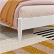 Valencia Twin Solid Wood Low Profile Sleigh Platform Bed in White