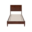 Valencia Twin Solid Wood Low Profile Sleigh Platform Bed in Walnut