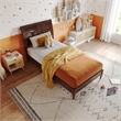 Valencia Twin Solid Wood Low Profile Sleigh Platform Bed in Walnut