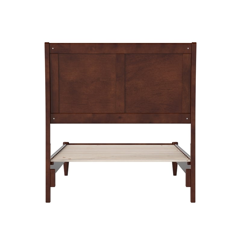 Valencia Twin Solid Wood Low Profile Sleigh Platform Bed in Walnut