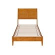 Valencia Twin Solid Wood Low Profile Sleigh Platform Bed in Light Toffee