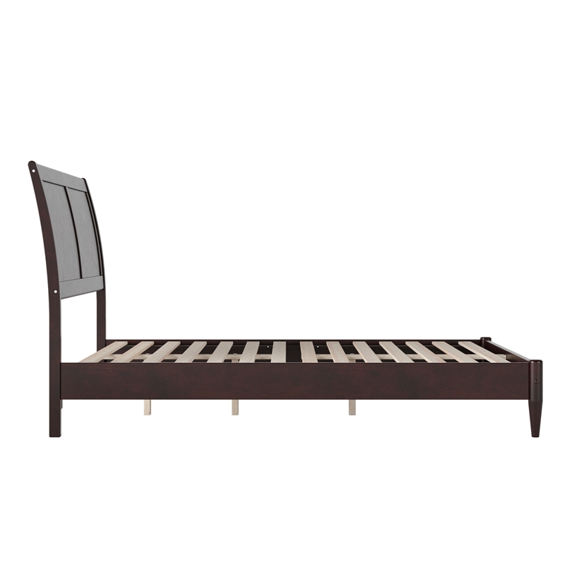 Valencia Full Solid Wood Low Profile Sleigh Platform Bed in Espresso