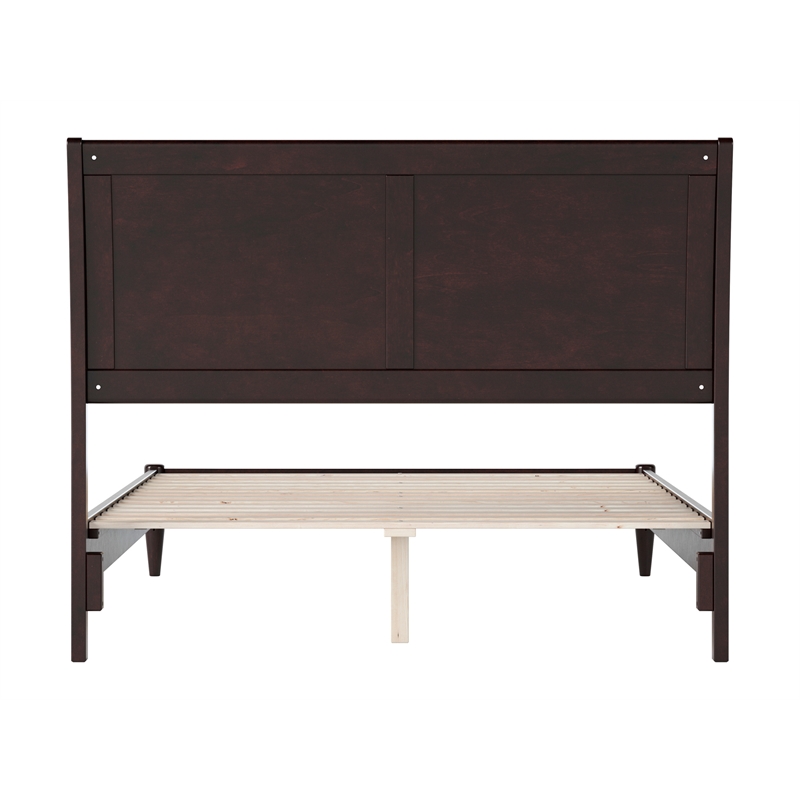 Valencia Full Solid Wood Low Profile Sleigh Platform Bed in Espresso