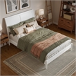 Valencia Full Solid Wood Low Profile Sleigh Platform Bed in White