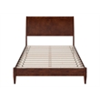 Valencia Full Solid Wood Low Profile Sleigh Platform Bed in Walnut