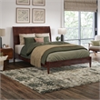Valencia Full Solid Wood Low Profile Sleigh Platform Bed in Walnut
