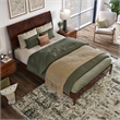 Valencia Full Solid Wood Low Profile Sleigh Platform Bed in Walnut