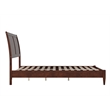 Valencia Full Solid Wood Low Profile Sleigh Platform Bed in Walnut