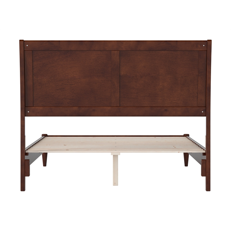 Valencia Full Solid Wood Low Profile Sleigh Platform Bed in Walnut