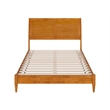 Valencia Full Solid Wood Low Profile Sleigh Platform Bed in Light Toffee