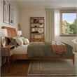 Valencia Full Solid Wood Low Profile Sleigh Platform Bed in Light Toffee